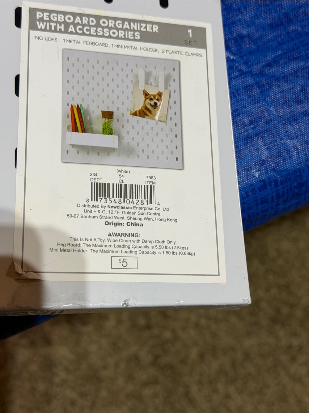 White Pegboard Organizer with Accessories - Home Storage